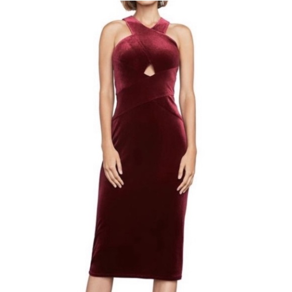 BCBGMaxAzria Dresses & Skirts - BCBGMAXAZRIA Burgundy Maren Velvet Dress Size Large